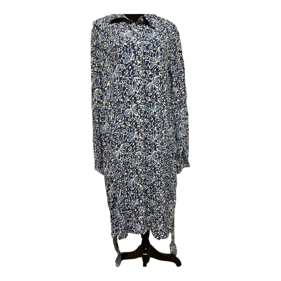 Well Worn Blue and White Floral Shirt Dress Sz XL PTP 26” - Picture 3 of 6